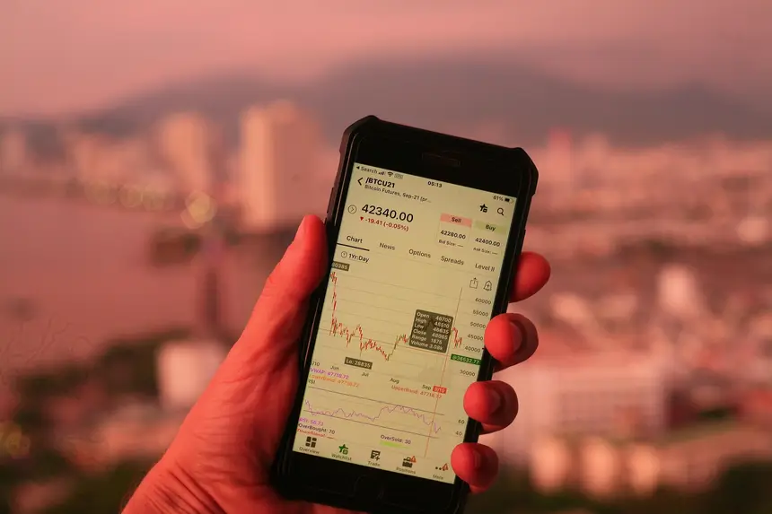 A trading platform interface showing charts, an order ticket and a watchlist